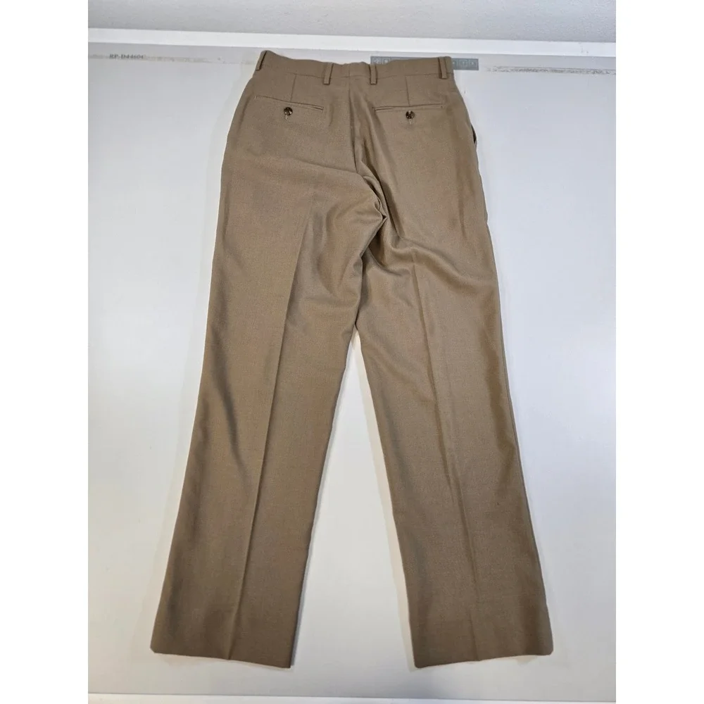 Jos. A. Bank Travelers Mens‎ Tan Wool Tailored Fit Dress Pants 35 Small Holes